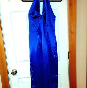 A blue prom dress, size me